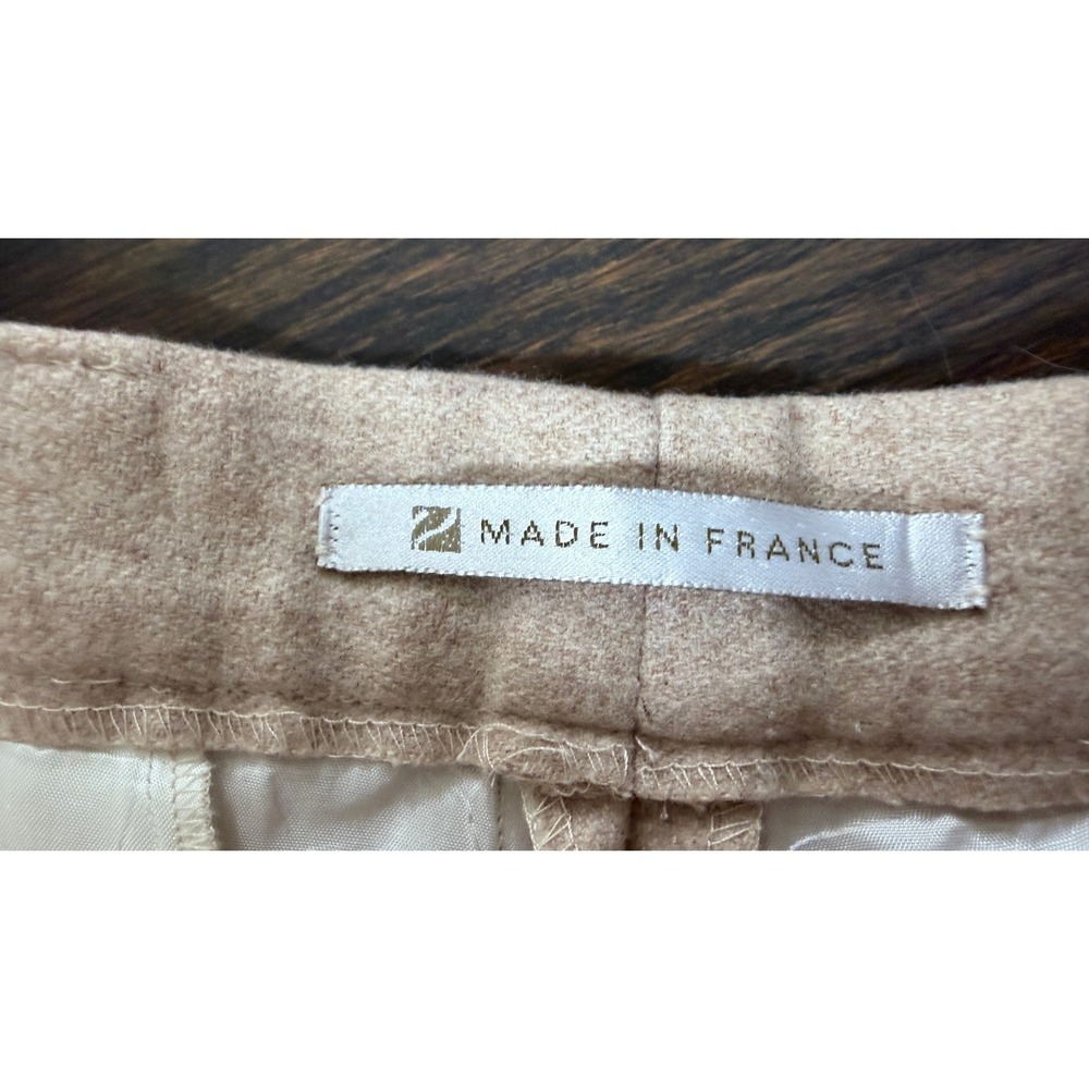 Bernard Zins Saks Fifth Avenue 100% Wool Pleated Pants Made in France Beige 12 - Picture 7 of 9